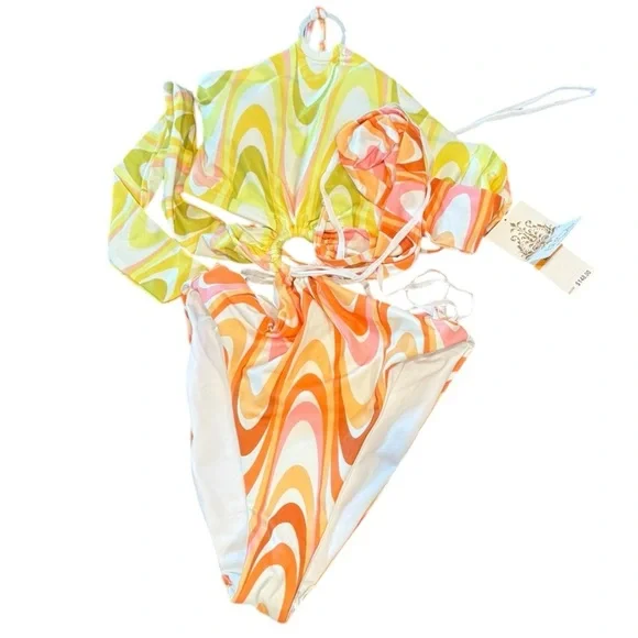 Becca‎ Whirlpool Margot High Neck Halter One piece Small Swimsuit